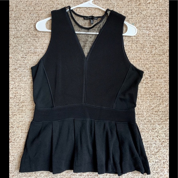 White House Black Market Tops - WHBM Sheer Yoke peplum Sweater